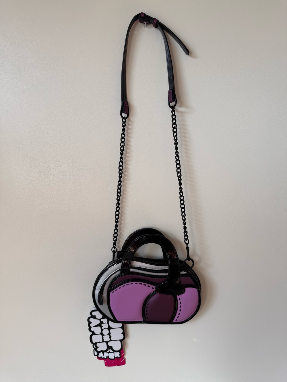 Jump From Paper Purple Cartoon-Style Crossbody Bag